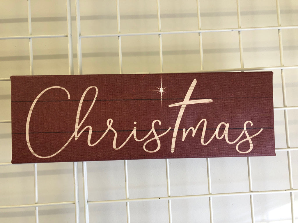CHRISTMAS-CANVAS MAROON  WALL DECOR.