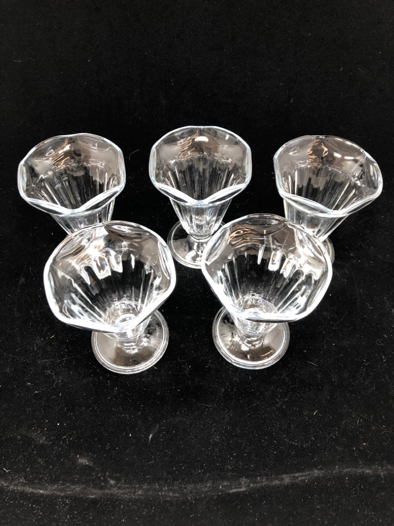 5PC CLEAR GLASS SUNDAE CUPS.