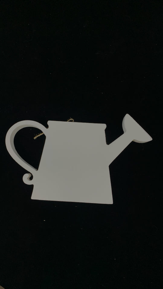 WOOD BLOCK WATERING CAN SHELF DECOR.