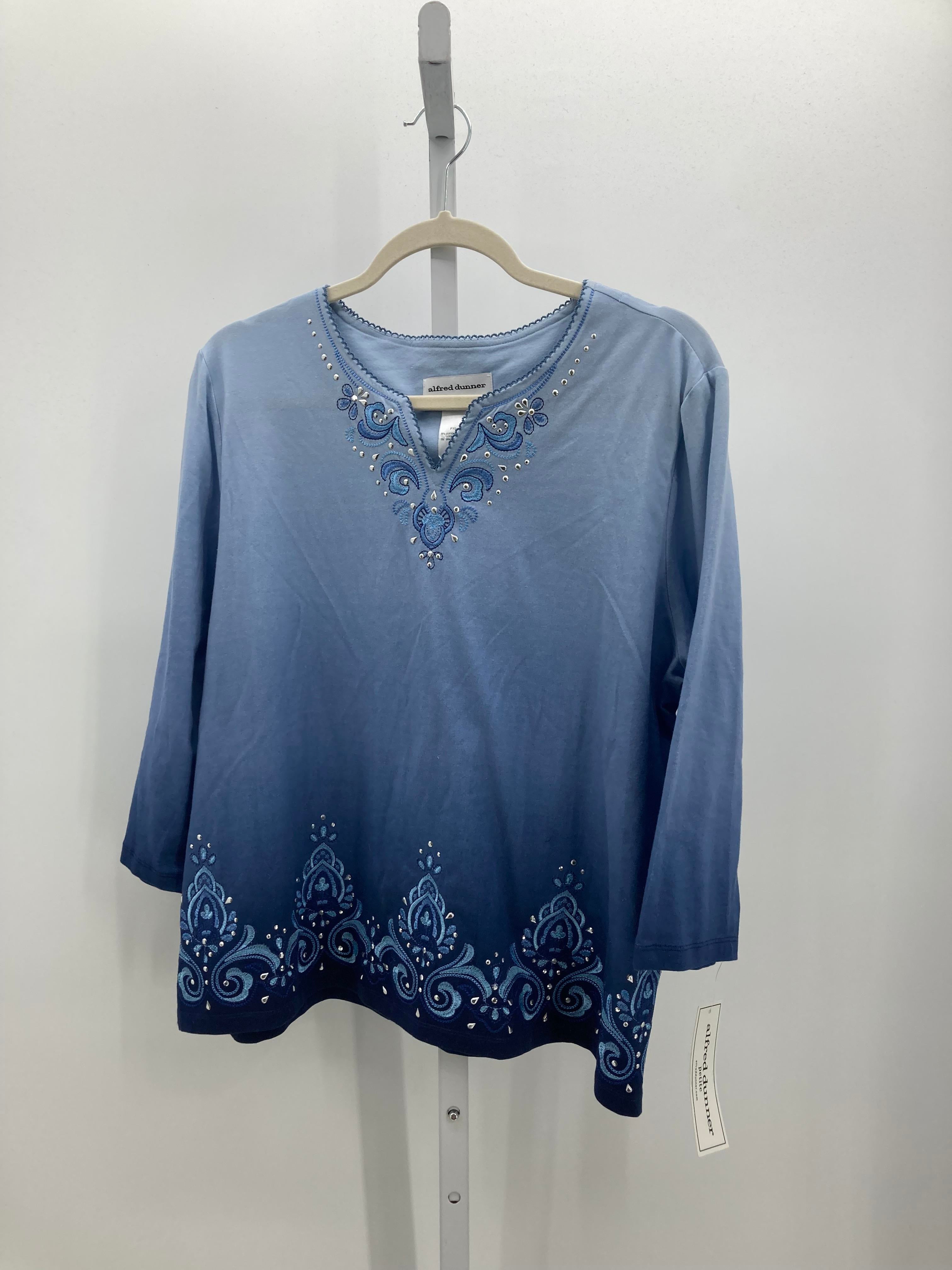 Alfred Dunner Size X Large Petite Petite 3/4 Sleeve Shirt