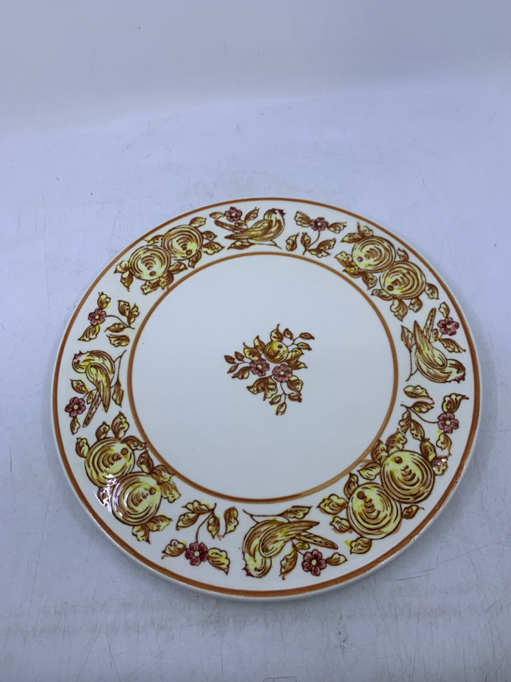 CREAM W/ YELLOW/TAN BIRDS.