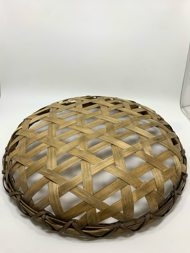 HAND-WOVEN CANE BASKET.