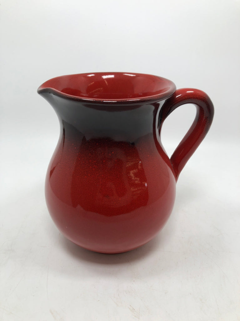 RED CERAMIC PITCHER MADE IN ITALY.