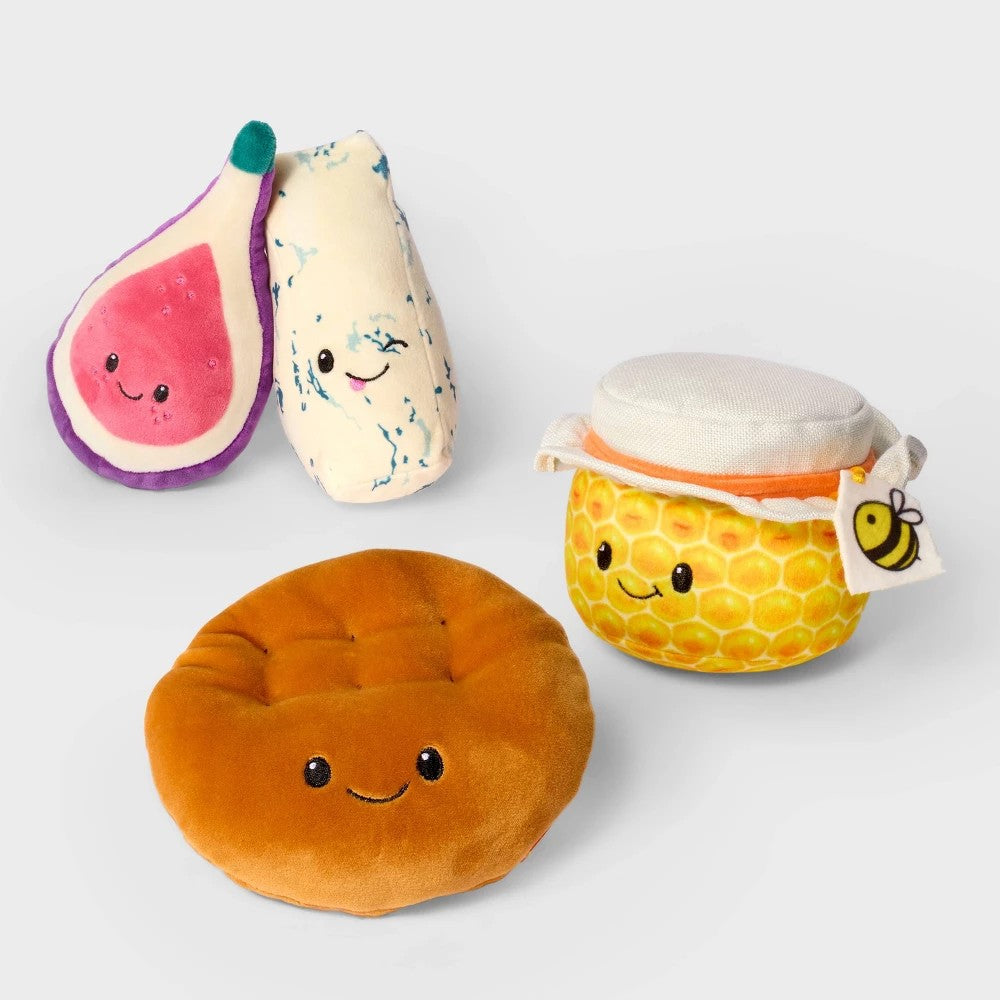 Charcuterie Box Set Fig, Blue Cheese, Honey, Round Cracker 4pc Plush - Gigglesca
