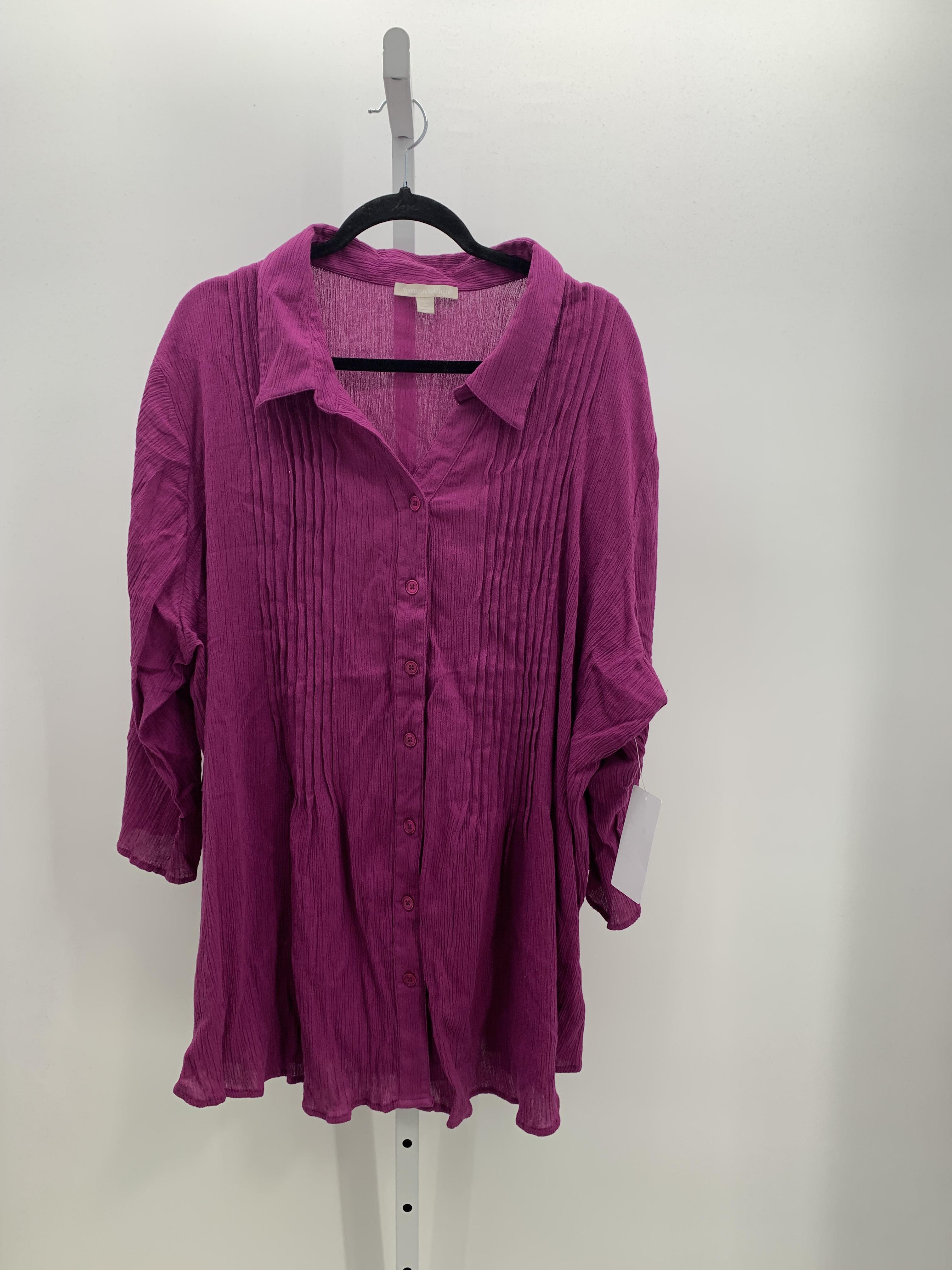 Woman Within Size 3X Womens 3/4 Sleeve Shirt