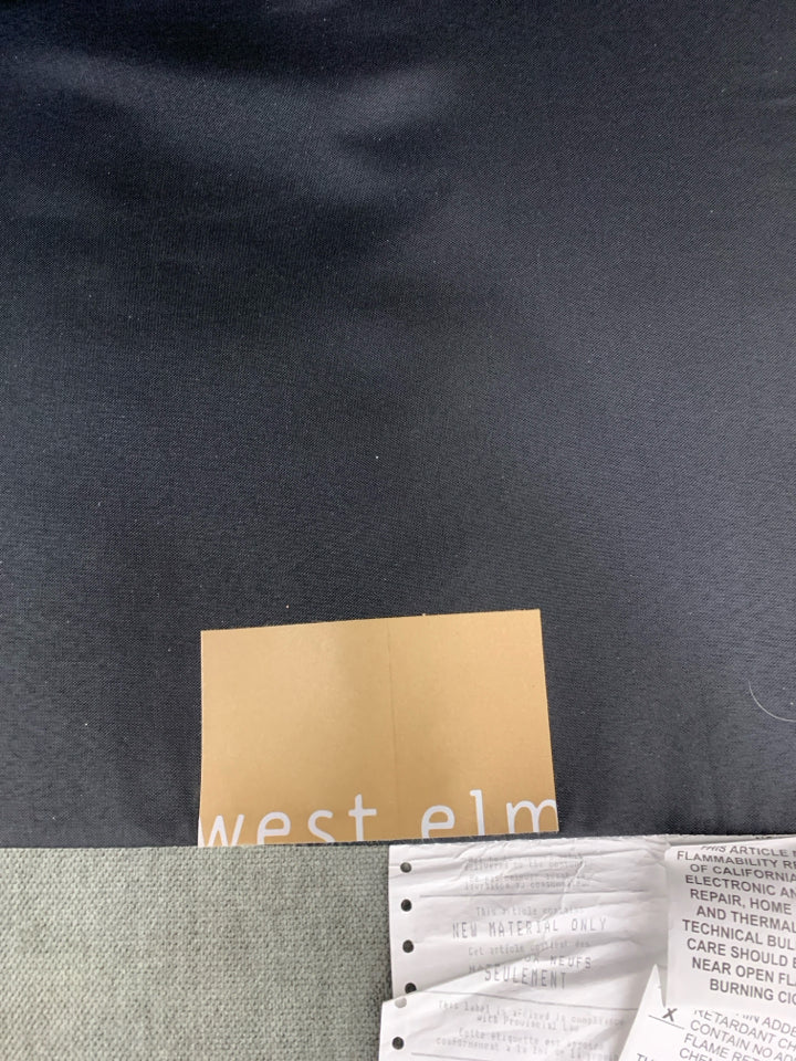 WEST ELM CHARCOAL GREY SECTIONAL SOFA *MINOR WEAR*.