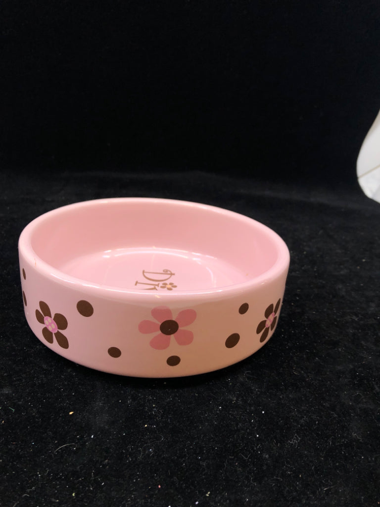 PINK AND BROWN "DIVA" PET BOWL.