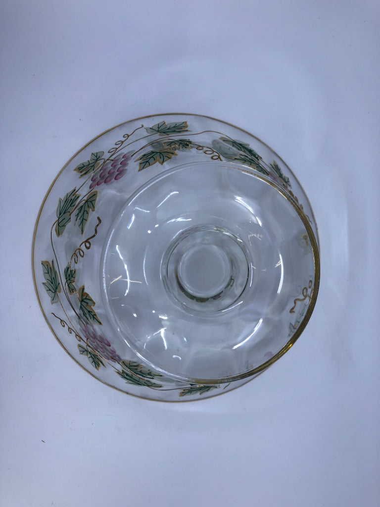 GRAPES EMBOSSED LARGE BOWL W/GOLD.