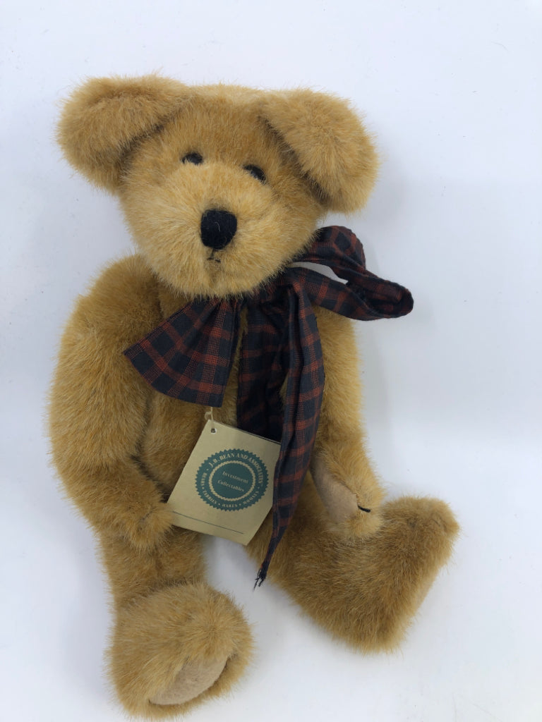 BOYDS BEAR BRAXTON IN PLAID BOW