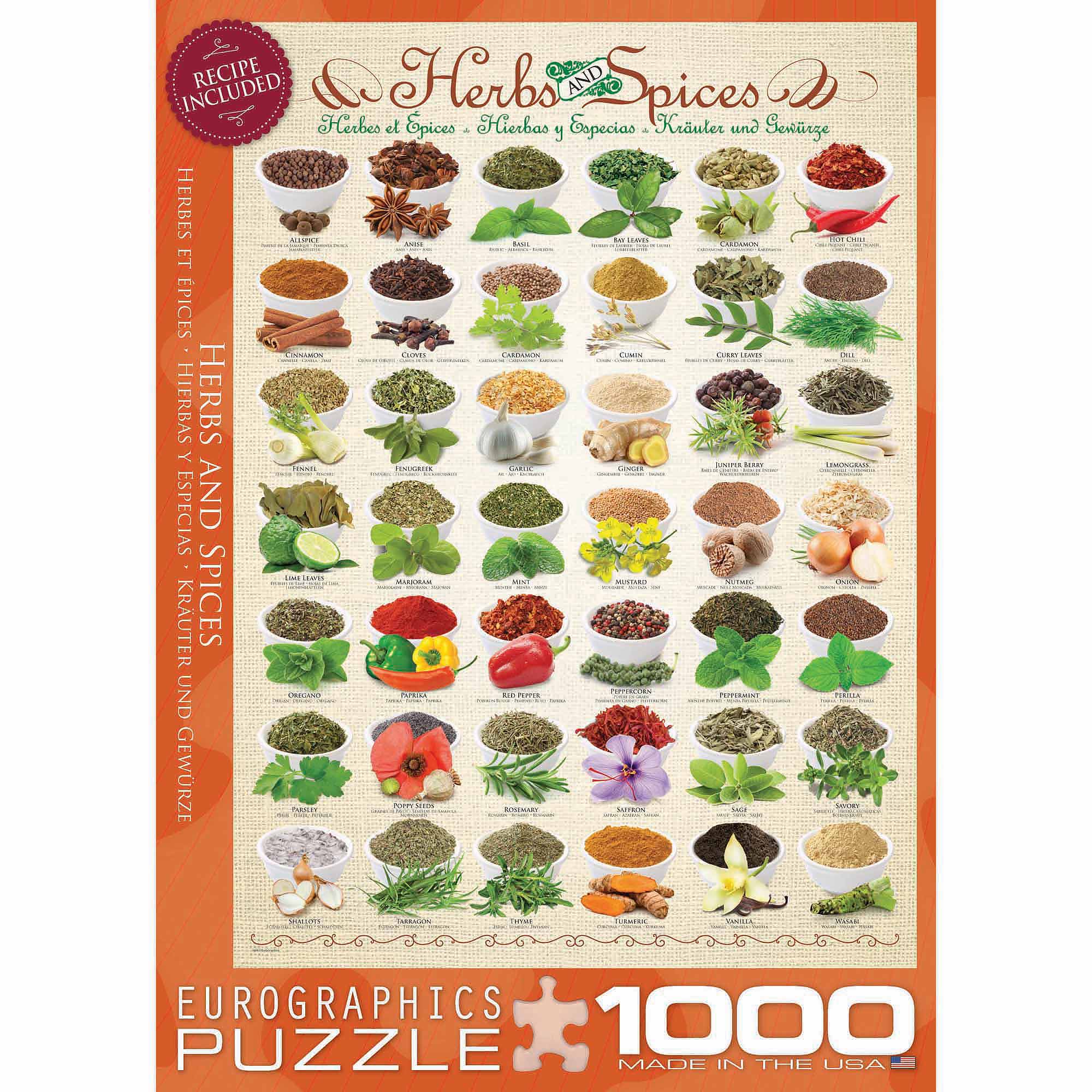 EuroGraphics Herbs and Spices Jigsaw Puzzle – 1000 Pieces  Culinary Artwork -