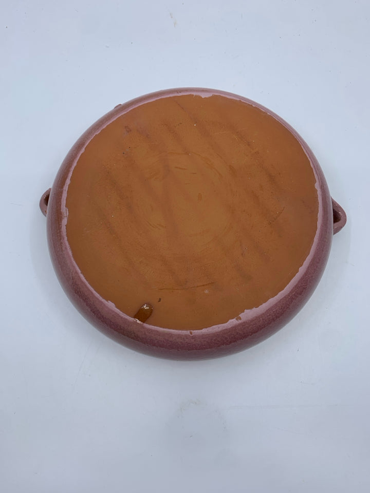 TERRA COTTA GLAZED SERVING BOWL.