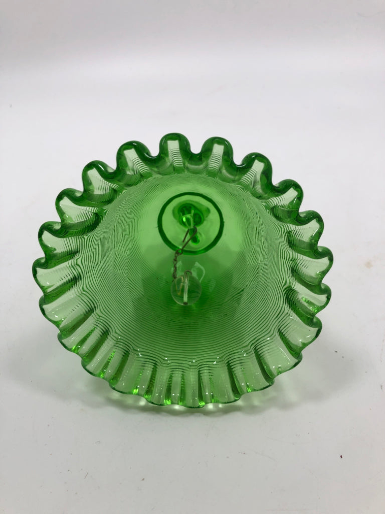 VTG GREEN GLASS BELL.