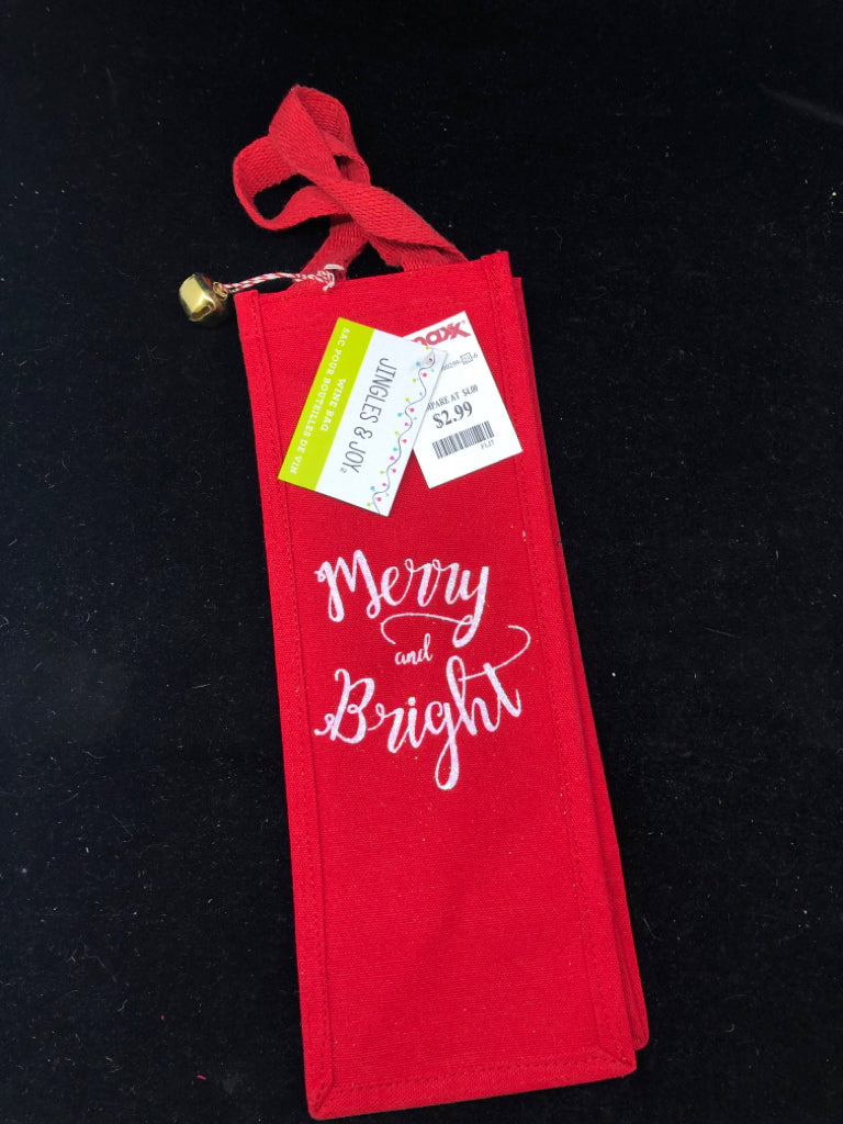 NWT MERRY AND BRIGHT WINE BAG.