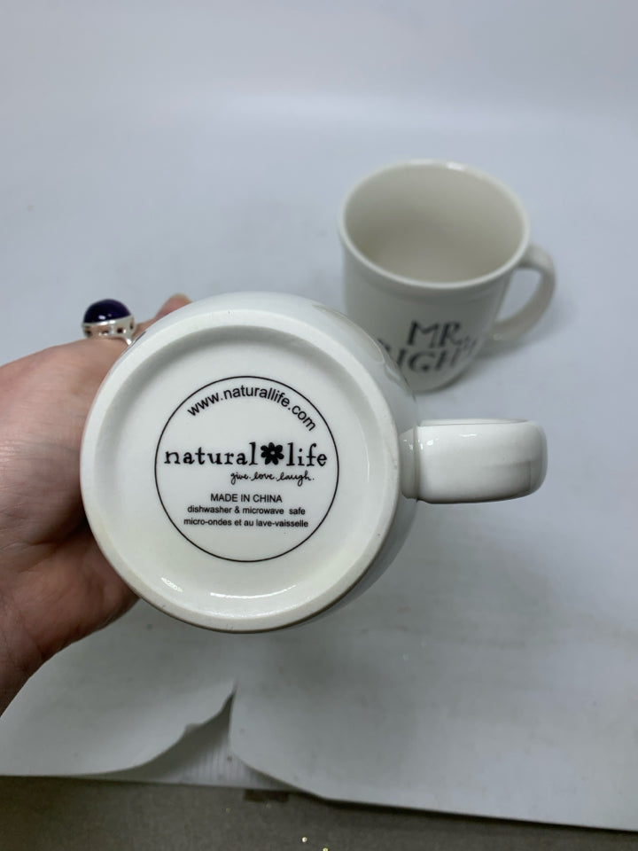 2 MR RIGHT MRS ALWAYS RIGHT COFFEE MUGS.
