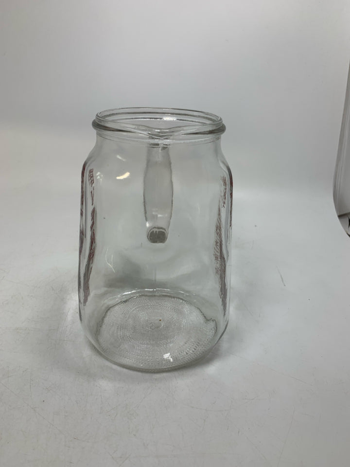 VTG EVENFLO GLASS MEASURING PITCHER 4 CUP 32 OZ.