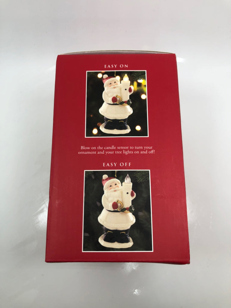 CANDLE SANTA ORNAMENT - LENOX - IN BOX.