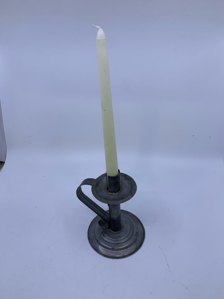 PRIM METAL CANDLE HOLDER + TAPER.