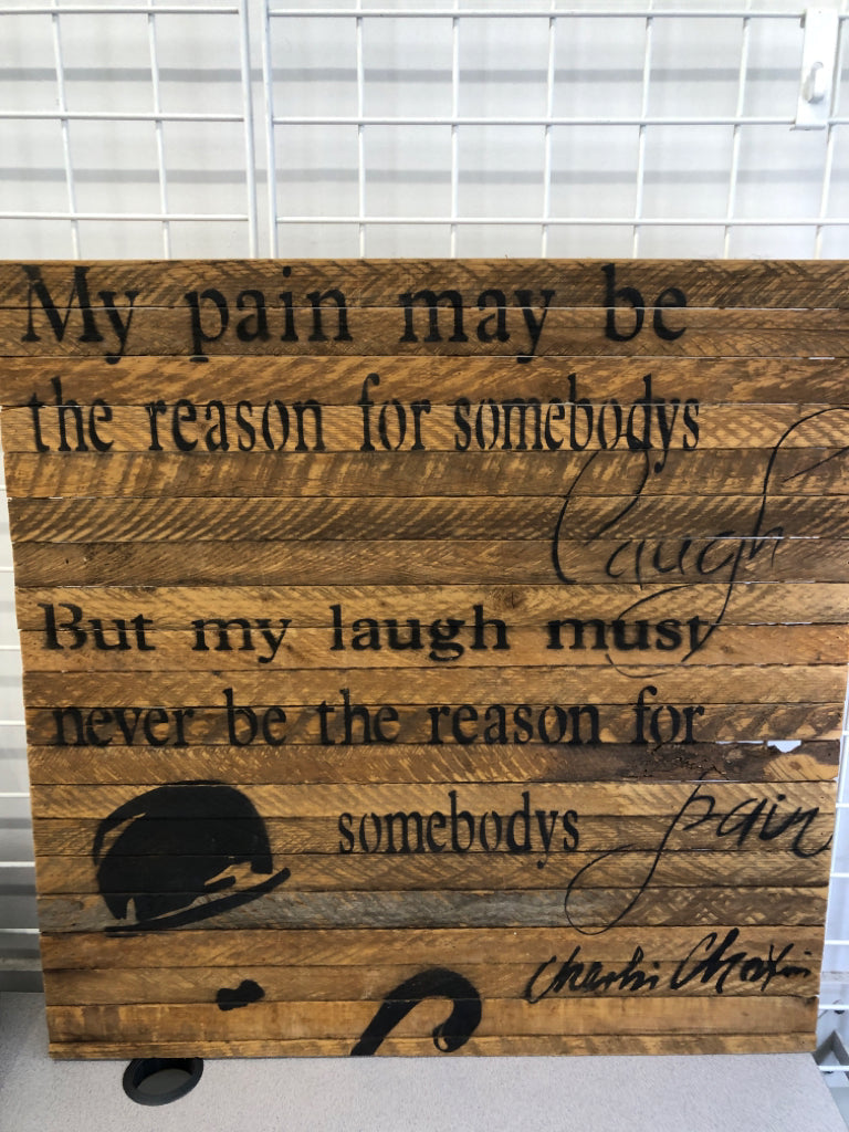 RECLAIMED WOOD REASON TO LAUGH WALL DECOR.