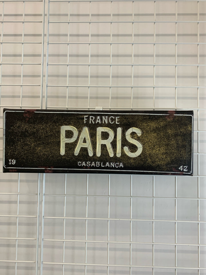 PARIS FRANCE LICENSE PLATE CANVAS PRINT.