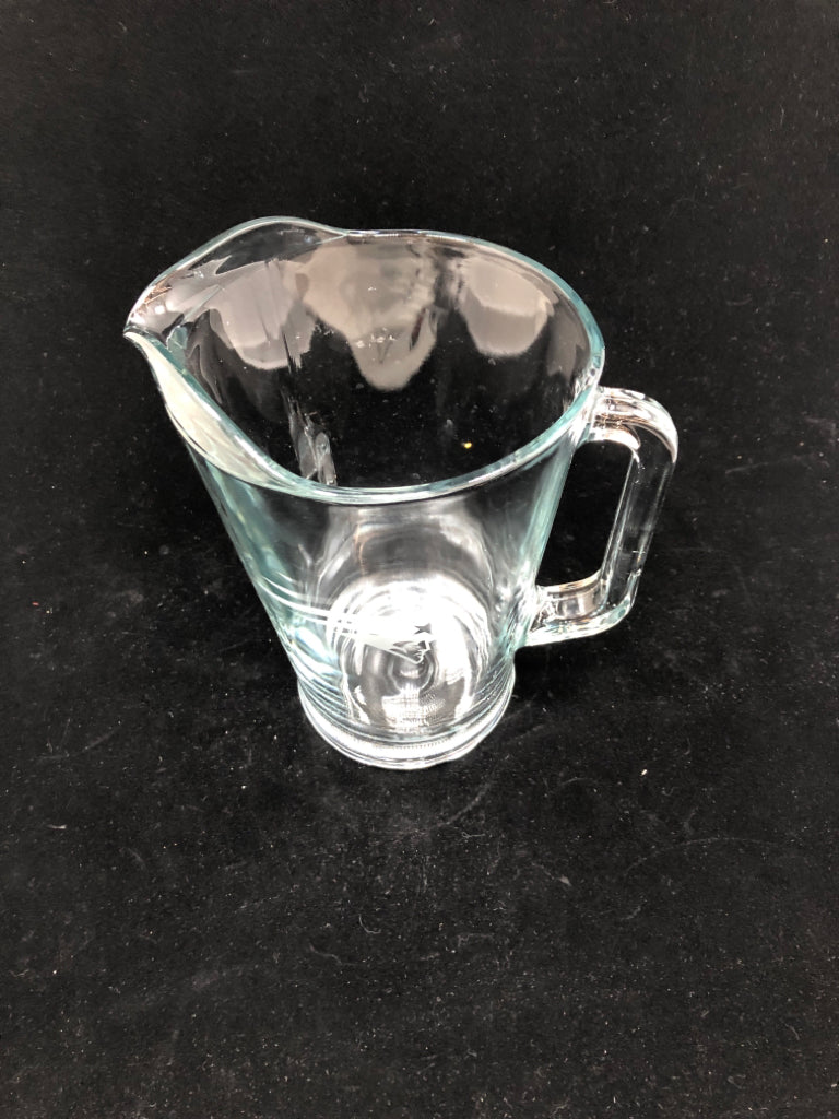 PATRIOTS CLEAR GLASS PITCHER.