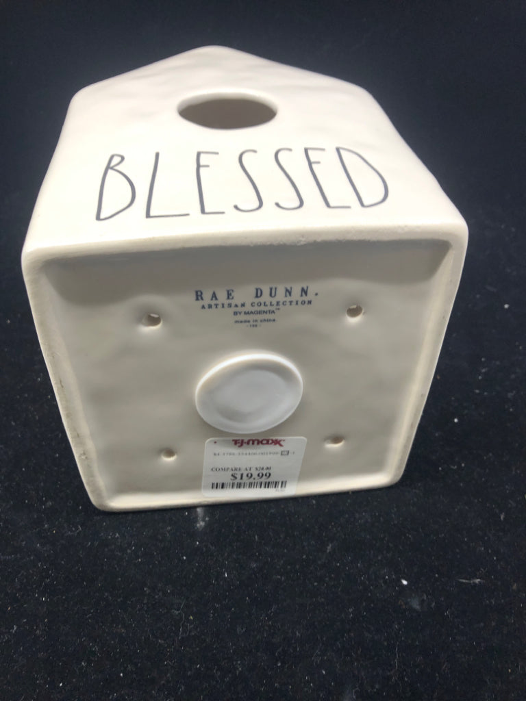 RAE DUNN "BLESSED" BIRD HOUSE.