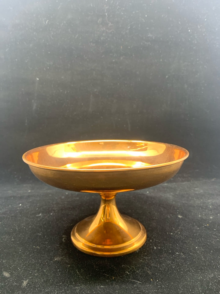 VTG COPPER FOOTED DISH.