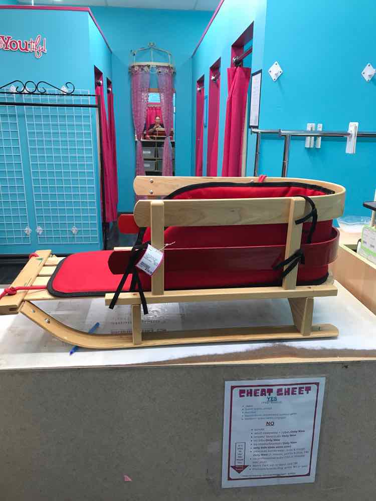 LL Bean Wooden Sled *Slight Stain on Seat*