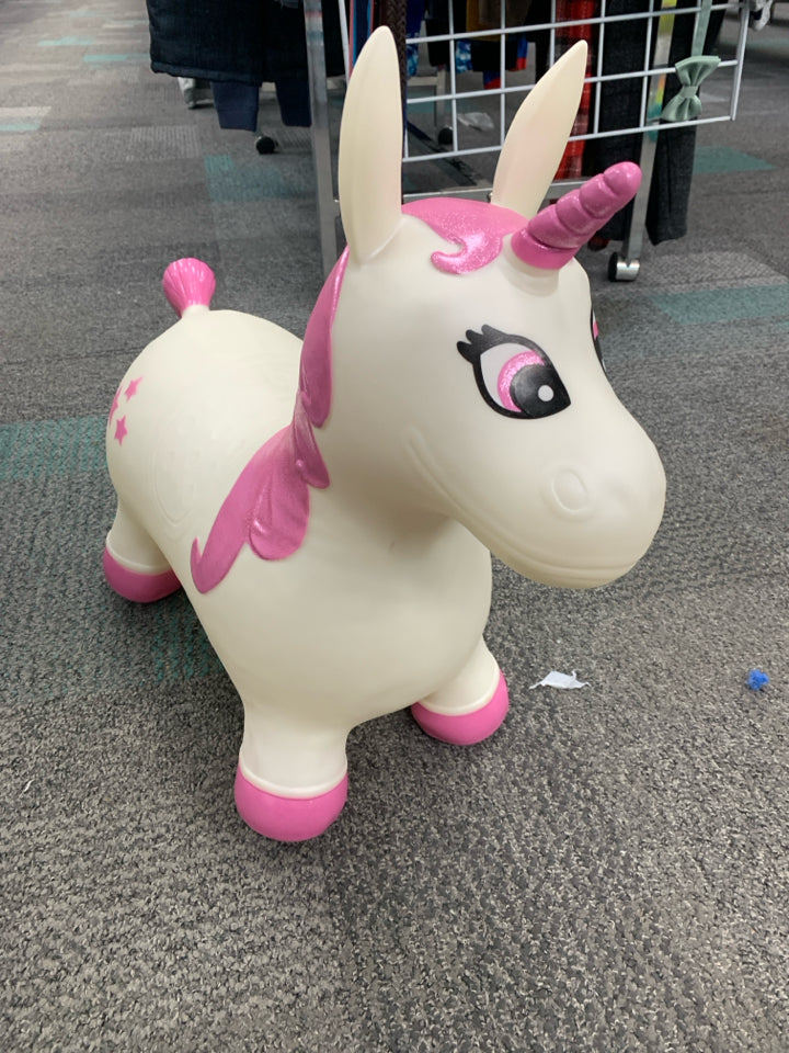 WHITE/PINK BOUNCY UNICORN