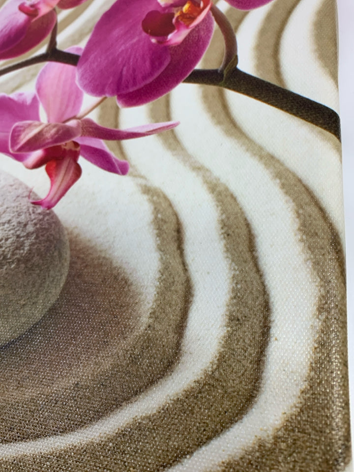 ORCHID,STONE & SAND CANVAS PRINT.