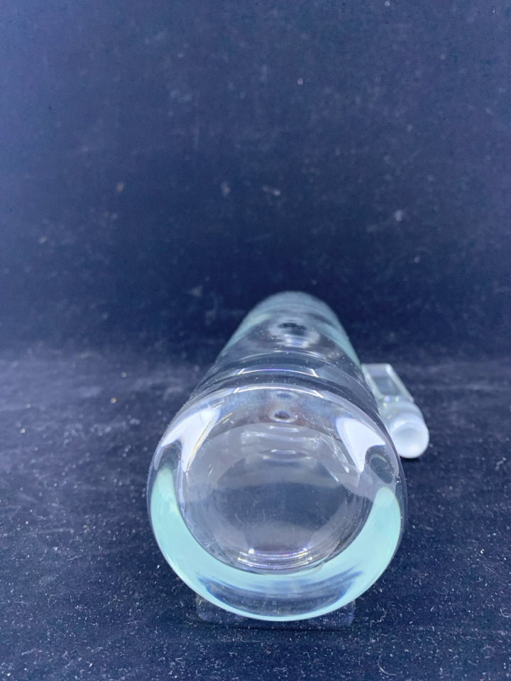 GLASS BOTTLE DECANTER WITH LONG LID.