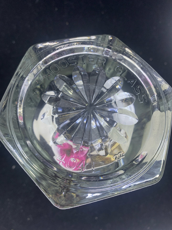 HEAVY TALL GLASS VASE.