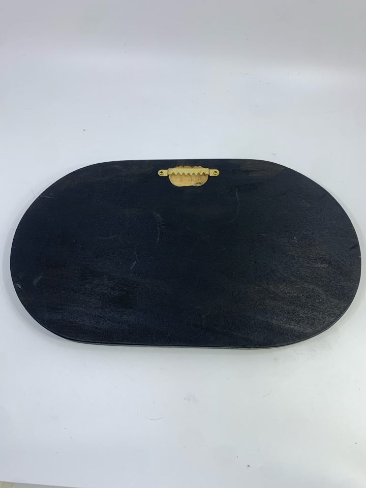 WOOD CARVED TRAIN ON BLACK WOOD BACKGROUND WALL DECOR.