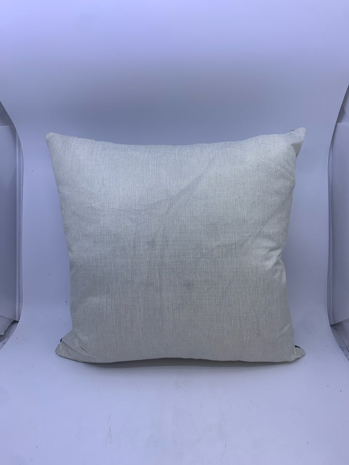 BLACK AND CREAM PUMPKIN PILLOW.