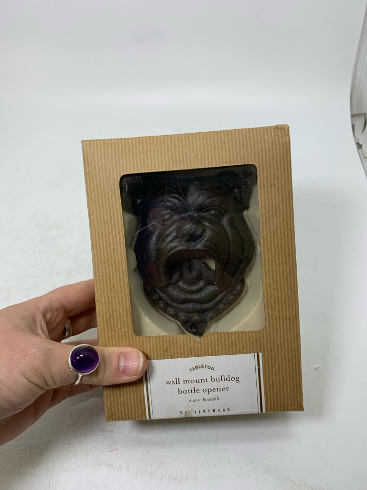 NIB HEAVY METAL BULLDOG WALL MOUNT BOTTLE OPENER.