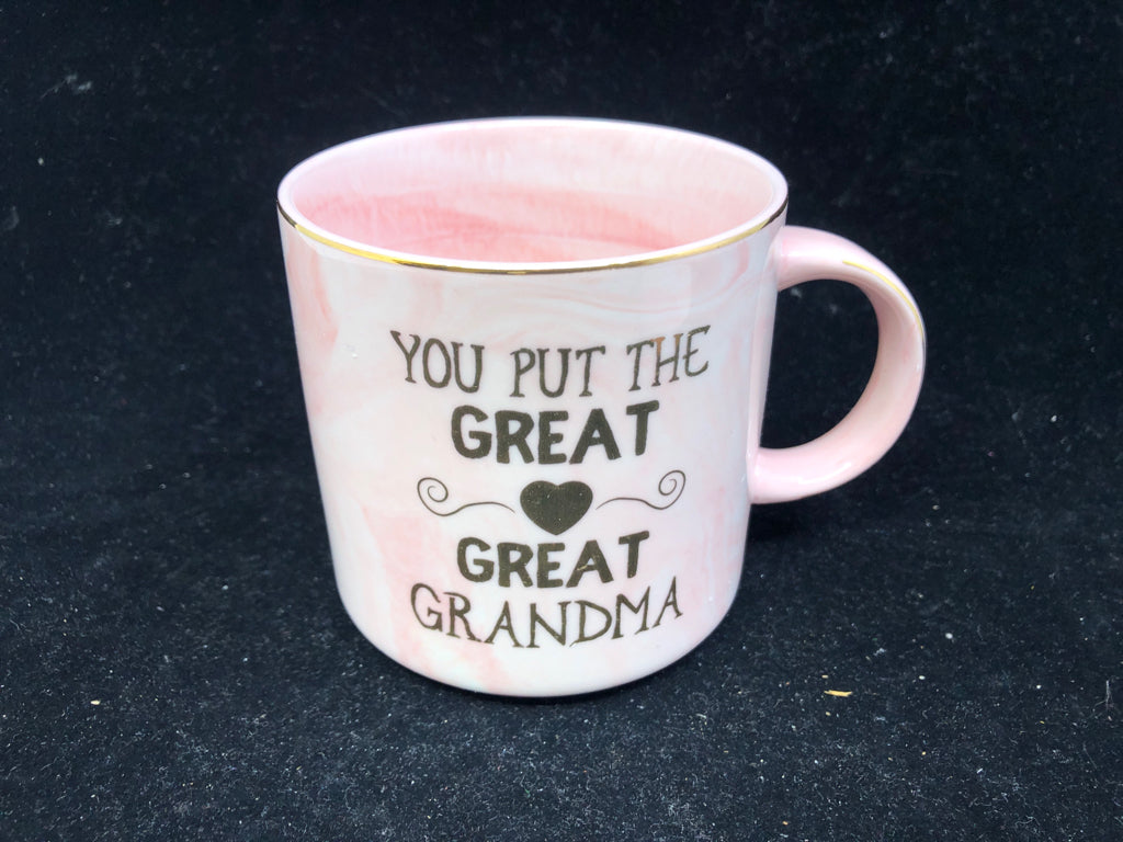 NIB GREAT GRANDMA MUG SET W COASTER + SPOON.