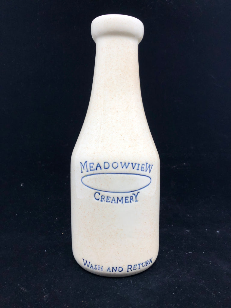 CREAM MEADOWVIEW CREAMERY DECORATIVE EMPTY BOTTLE.