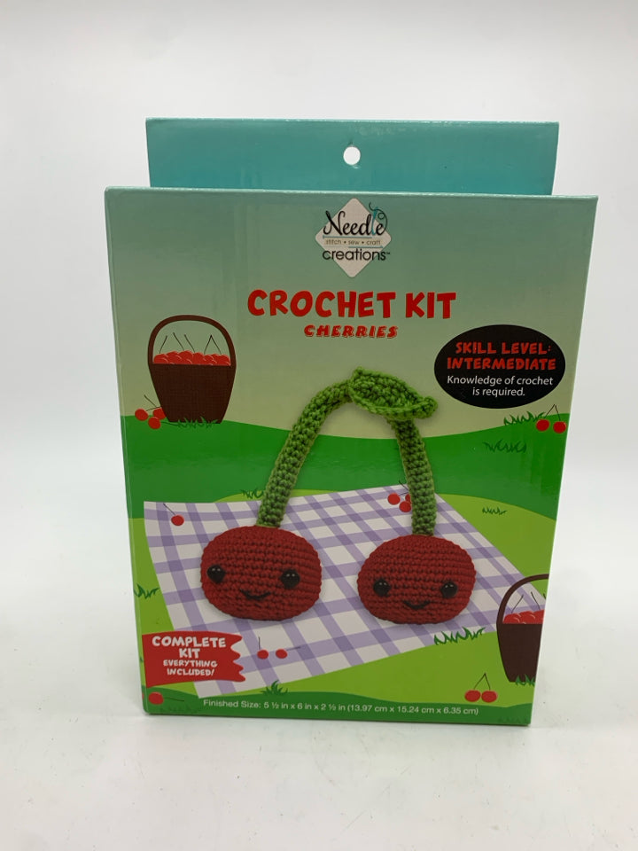 NIB CHERRY CROCHET KIT.