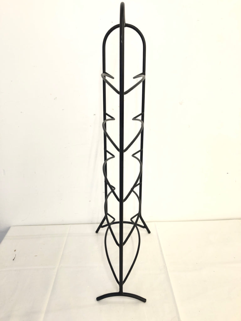 5 BOTTLE METAL STANDING WINE RACK.