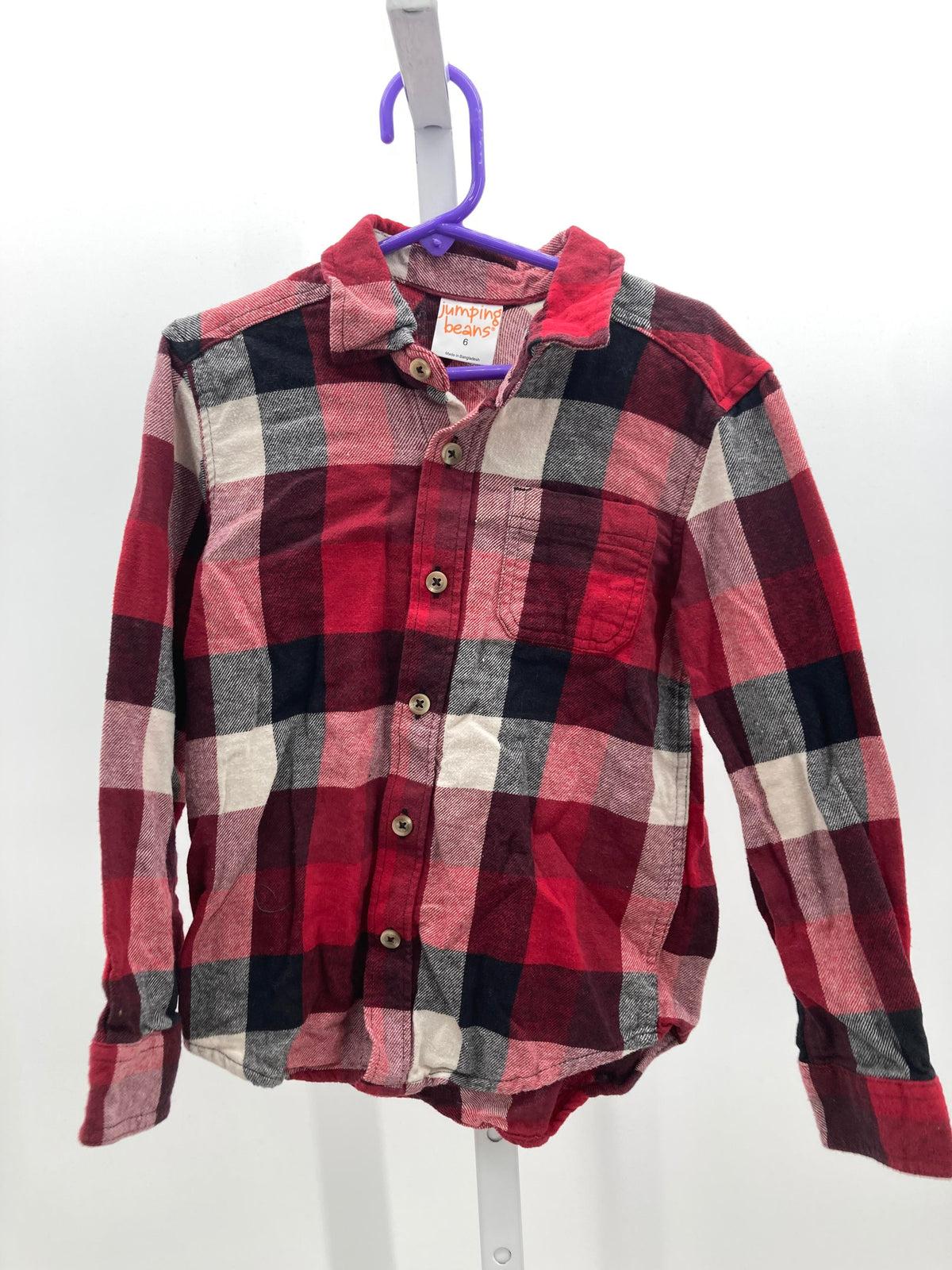 PLAID BTN DOWN