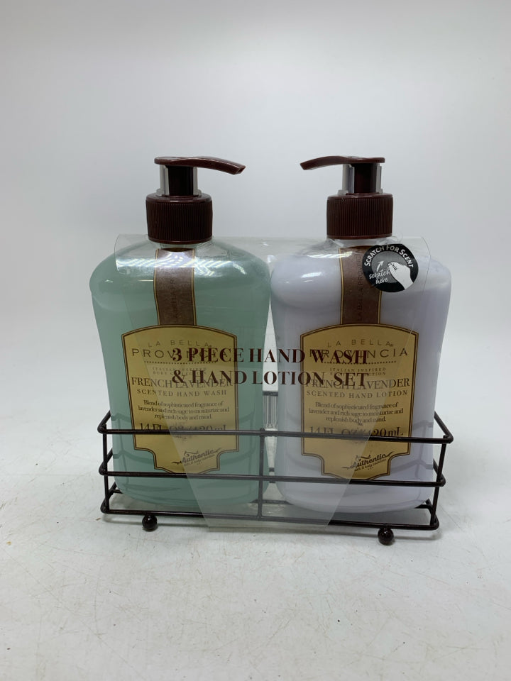 NIP 3 PC LOTION/HAND SOAP W/ HOLDER LA BELLA PROVINCIA.