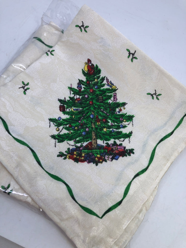 4PK SPODE XMAS TREE NAPKINS.