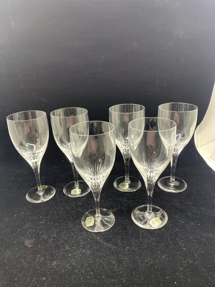 6 ATLANTIS CRYSTAL WINE GLASSES.