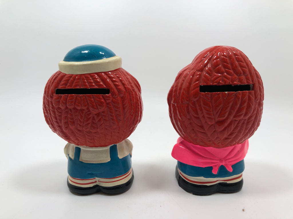 2PC VTG RAGGEDY ANN & ANDY BANKS.