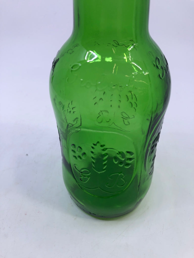 GREEN GLASS GROLSCH BOTTLE W LOCKING LID.