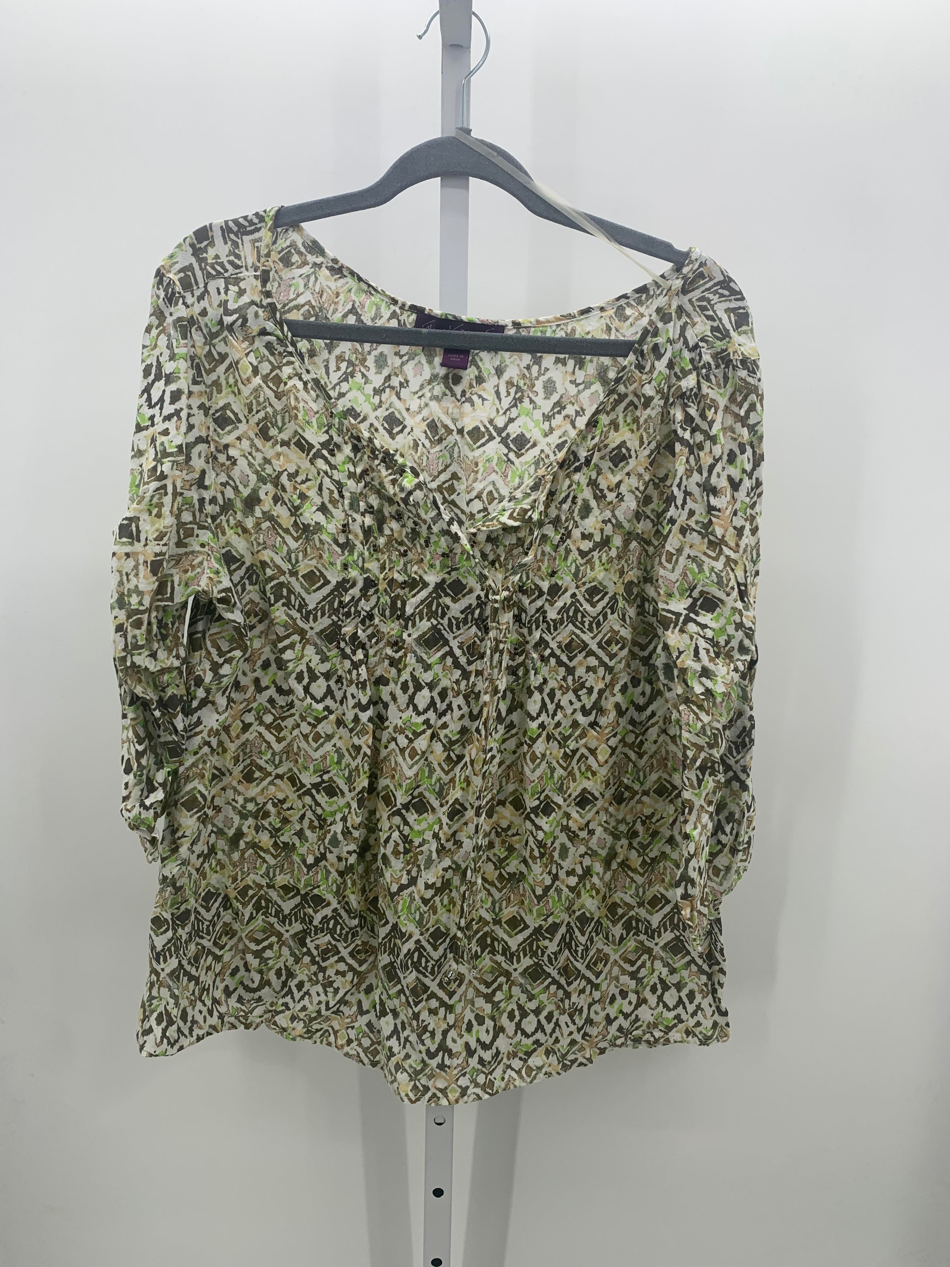 Gloria Vanderbilt Size X Large Petite Petite 3/4 Sleeve Shirt