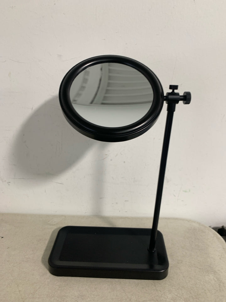 VANITY MIRROR MAGNIFIED W/ RECTANGLE BASE.