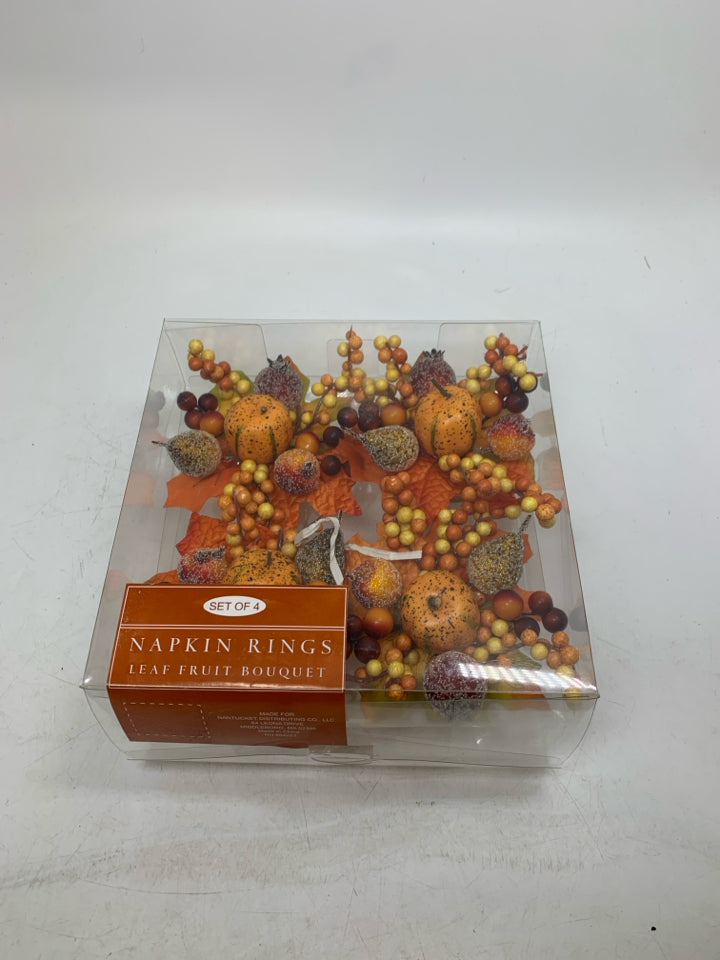 NIB FALL THEMED NAPKIN RINGS.