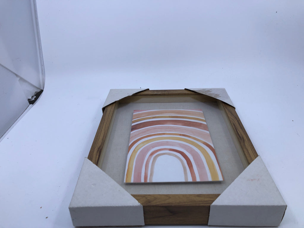 MUTED COLORED RAINBOW SHADOW BOX WALL ART.