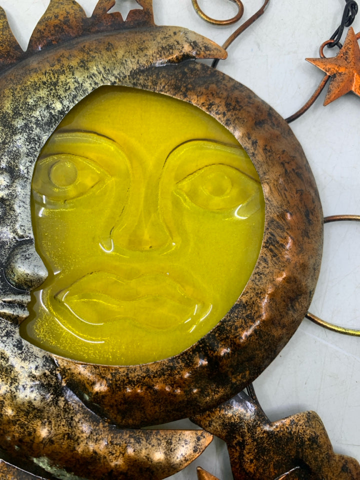 METAL WELCOME WALL ART W/ MOON/SUN.