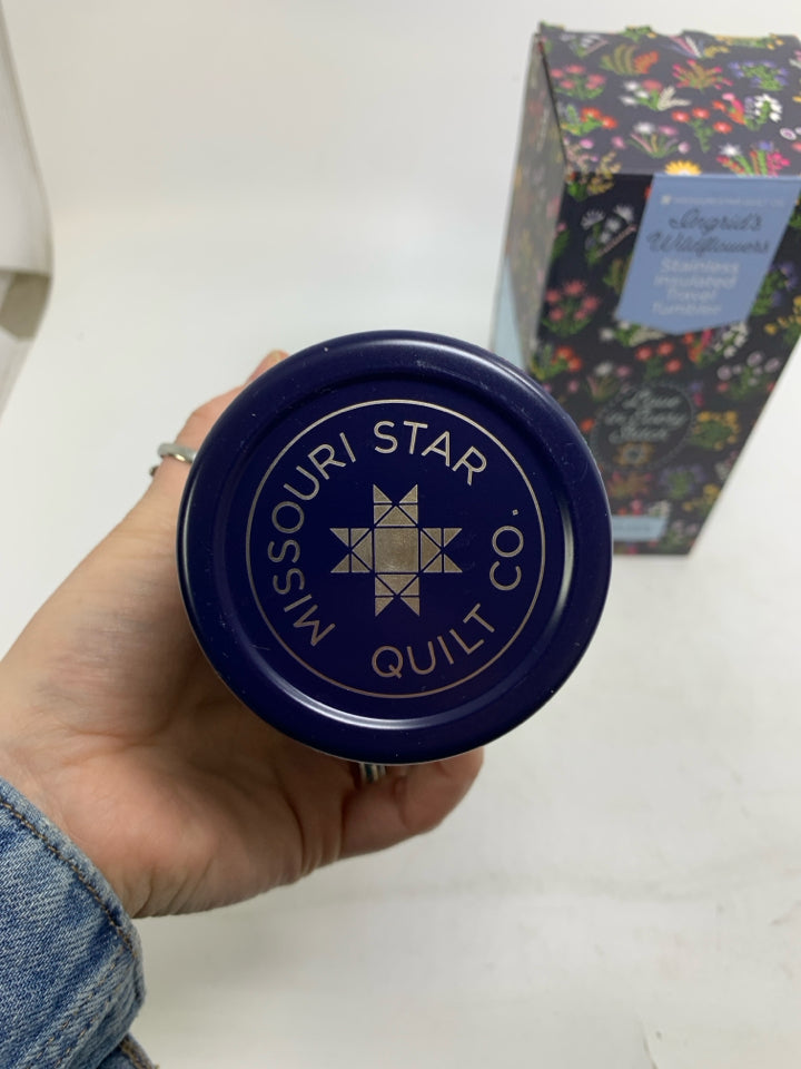 NIB MISSOURI QUILT CO WILDFLOWER TRAVEL TUMBLER.